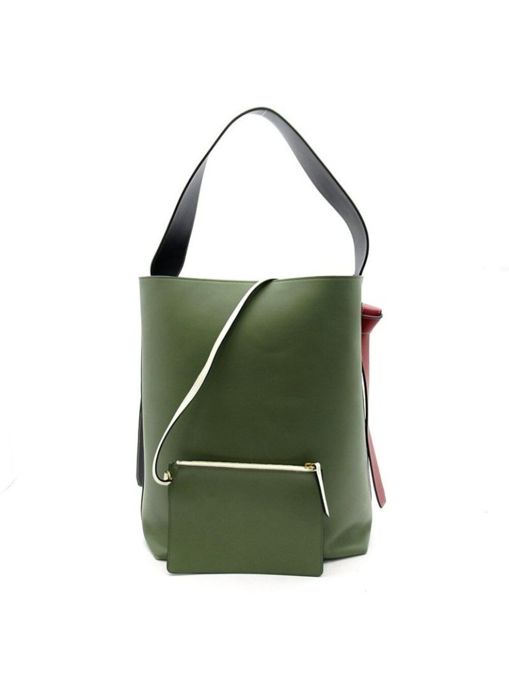 ★SOLD★ Celine Twisted Cabas Shoulder Bag Calfskin White Multicolor - Picture 4 of 7